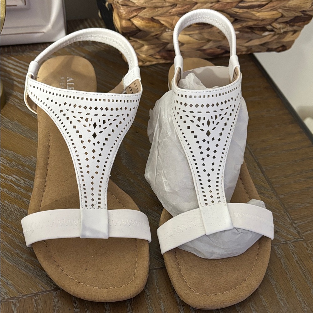 Alfani White Perforated Sandals